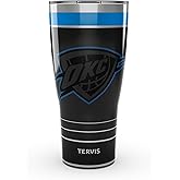 Tervis Traveler NBA Oklahoma City Thunder - Night Game Triple Insulated Tumbler Travel Cup Keeps Drinks Cold & Hot, 30oz, Stainless Steel