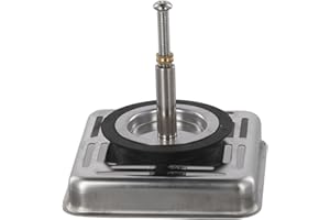 Vasiumic Steel Kitchen Sink Strainer 79mm Square Drain Stopper with Rubber Seal Food Debris Catcher Dishwasher Safe Silver Ho