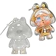 Lmuwecno Clear Bag Keychain For LABUBU Plush Doll,Hanging Display Case,Protective Case,Plastic PVC Storage Box (Crybaby)