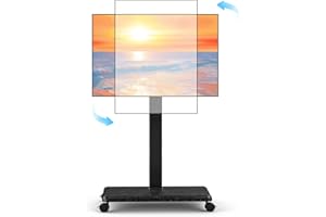 Neothm Rolling TV Stand Portrait for 65 70 75 Inch TVs, Tilt and Swivel Mobile TV Cart on Wheels up to 110 Lbs, 6 Height Adjustable PortableTV Stand, Max VESA 600x400mm