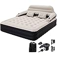 DIMAR GARDEN King Size Air Mattress with Headboard and Pump,Blow Up Mattress Inflatable Bed with Pillows