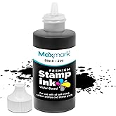 MaxMark Premium Refill Ink with Control Tip Bottle for Self-Inking Stamps, Black Color - 2 oz.