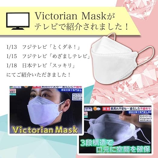 Amazon Co Jp 5枚入り マスク Victorian Mask ヴィクトリアンマスク 正規品 テレビで多数紹介の注目マスク メガネが曇りにくい 口紅が付きにくい ブラック 不織布 不織布マスク 個別包装 ドラッグストア