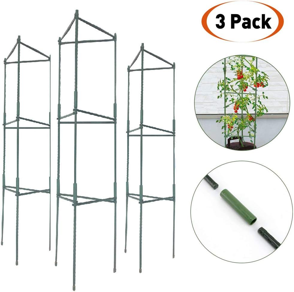 auvstar Plant Cages Assembled Tomato Cages,Tomato Growing Cage,Sturdy Garden Plant Support Stakes,for Vertical Climbing Plants Support Climbing Vegtables&Flowers&Fruit Grow Cage. (3)