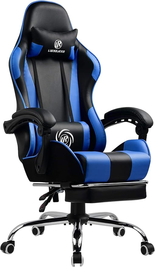 Luckracer gaming chair with footrest Clearance