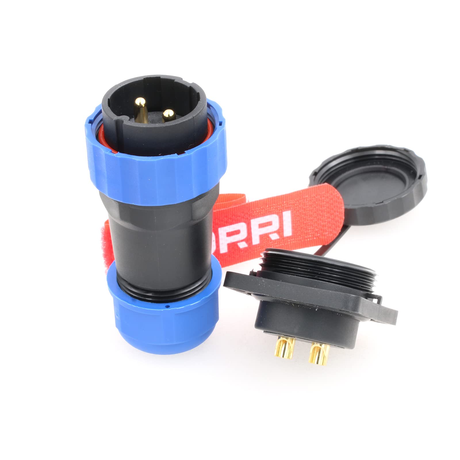 DRRI SD28 2Pin Square Flange Waterproof IP68 Aviation Quick Disconnect Bulkhead Male Plug female Socket with screws for LED Panel Screens
