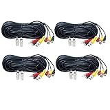 Henxlco 4 Pack 50 feet Security Camera Video Audio