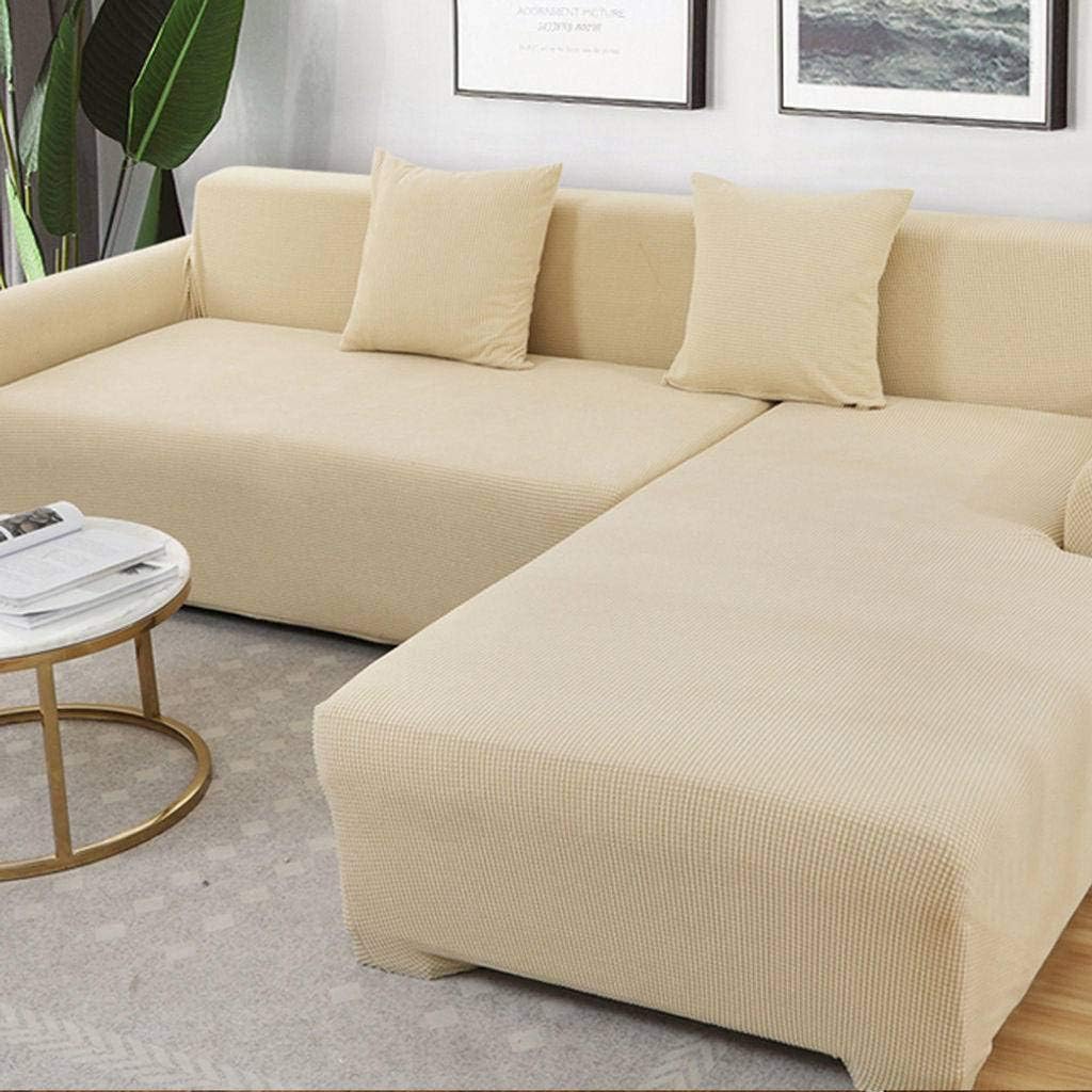 SHAFAJNC Solid Color Anti-Slip Anti Scratch Couch Cover,1 2 3 4 Seater Stretch Elastic Sofa Slipcover Spandex Sectional L Shape Sofa Cover Pets Kids Children Dog Cat-D-Oversized sofa