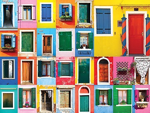 Collage 1000 Piece Puzzle - Colorful Doors