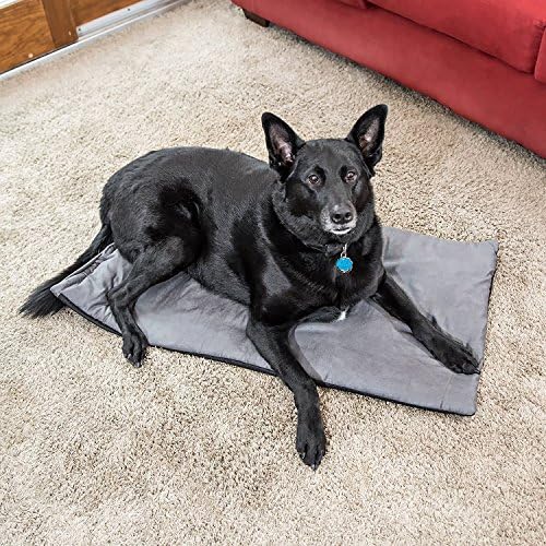 Jumbo Thermal Pet Bed Mat by Easyology - Self Warming Crate Pad for Dogs and Cats - Reflective Core and Non Electric - 100% Pet Friendly ( 39" x 21”) DARK GRAY