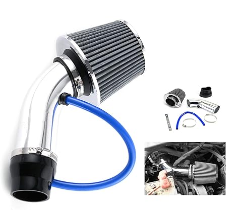 Acouto 76mm 3Inch Universal Car Cold Air Intake Hose Filter System with Air Intake Aluminum Pipe,Mounting Bracket,Tube Horse,Lock Rings Filters Red Automotive