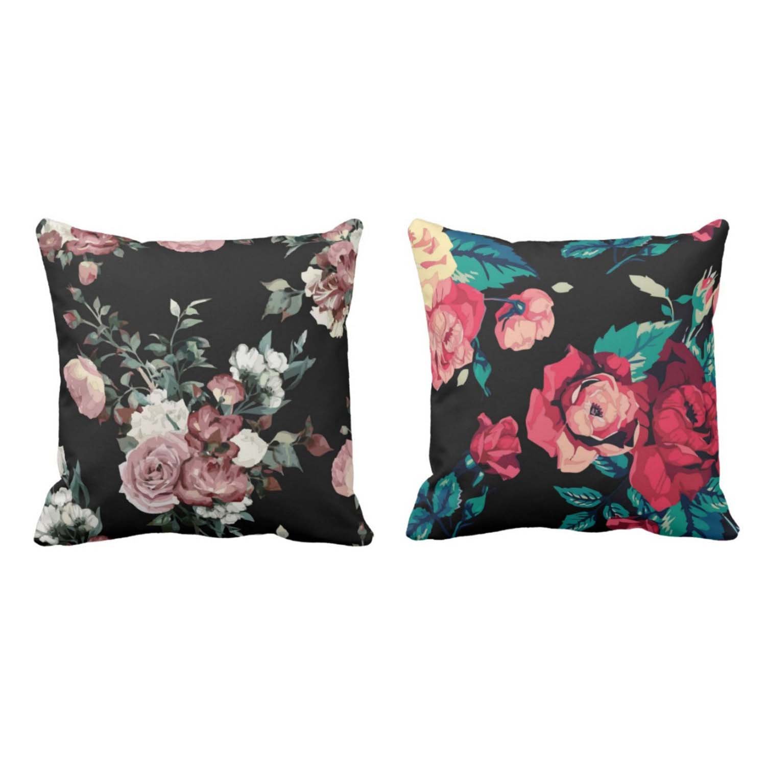 Buy Theyayacafe 20x20 Inches Set Of 2 Cushion Covers Red Rose