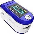 Fingertip Pulse oximeter fingertip with Plethysmograph and Perfusion Index, Portable Blood Oxygen Saturation Monitor for Heart Rate and SpO2 Level, O2 Monitor Finger for Oxygen,Pulse Ox,Oximetro