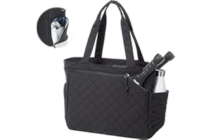 Pickleball Bag Fits 2 to 6 Paddles, Quilted Pickleball Tote Bags for Women and Men with Shoe Compartment and Fence Hook, Grea