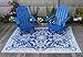 Mad Mats Garland Indoor/Outdoor Floor Mat, 6 by 9-Feet, Blue and White