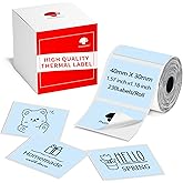 Phomemo Thermal Labels for M110/M120/M220/M150/M250/M221 Label Maker, Self-Adhesive Thermal Label 1.57"x1.18"(40x30mm),230 Labels/Roll, for Barcode,Address, Name, Blue