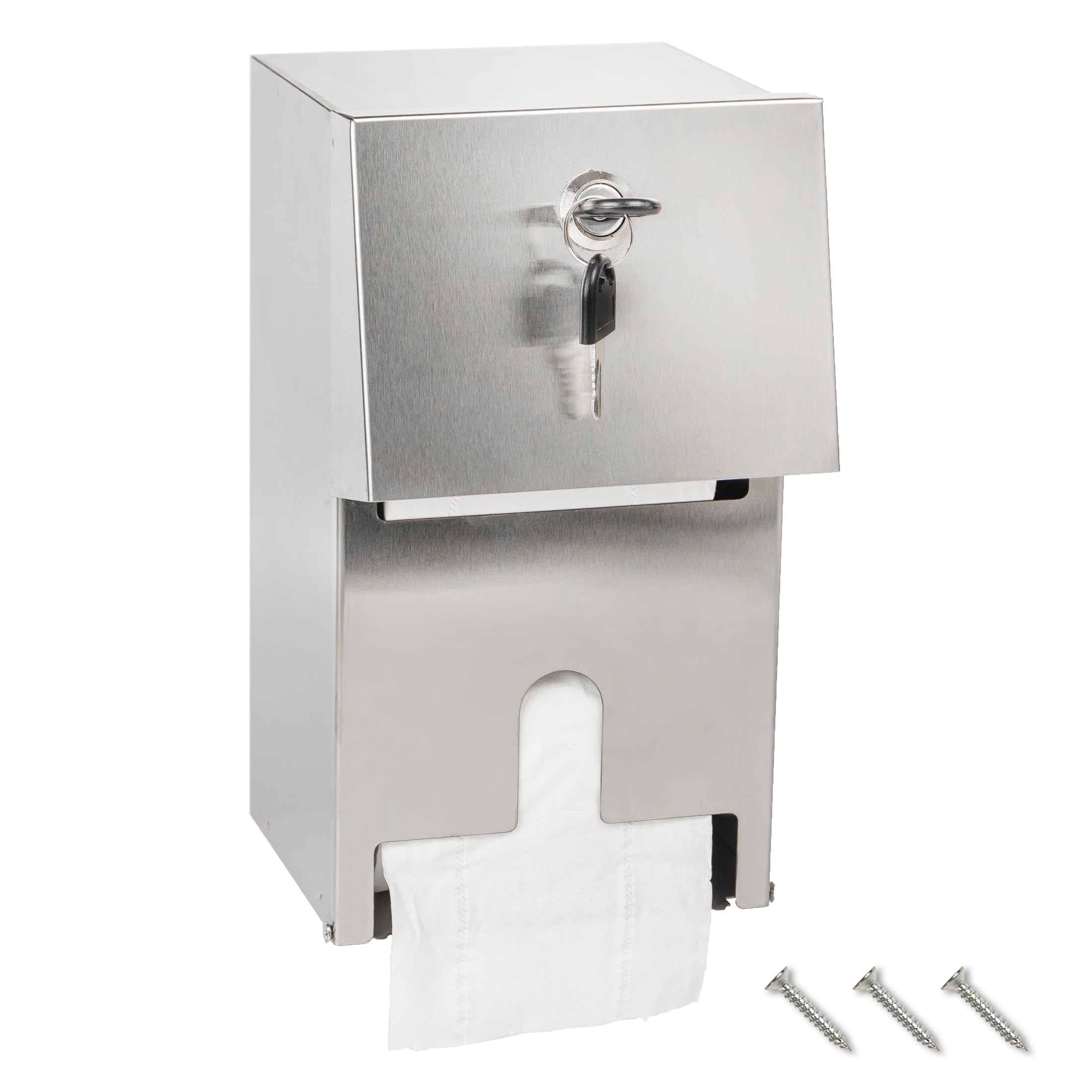 Photo 1 of Commercial Toilet Paper Tissue Dispenser Dual Rolls Toilet Paper Holder with Lock,Heavy Duty Stainless Steel Touchless Automatic Paper Towel Dispenser with Shelf Wall Mount for Bathroom/Restroom