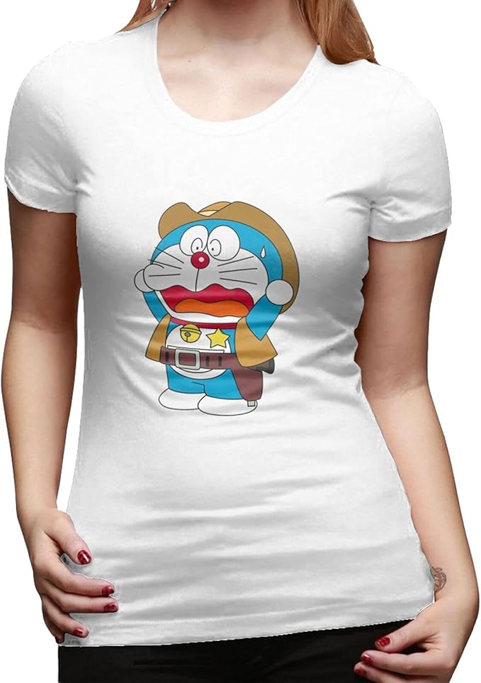 Doraemon TShirt Cotton Classic Cartoon Short Sleeves Clothing