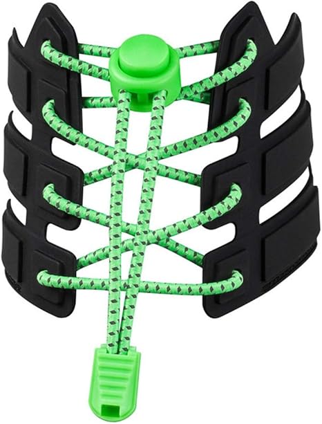 Amazon Co Jp 1pairスニーカーpolka Dot Shoelacesクイックラバー靴ひも靴弾性厚さのきついレースの靴ひもを調整するストレッチロック怠惰な靴ひも 色 緑 ホーム キッチン