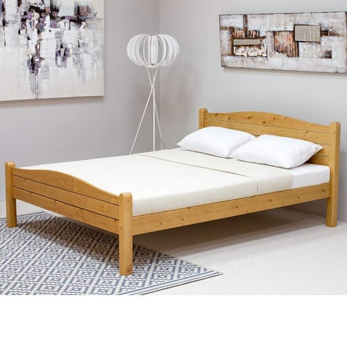 Pine Wooden Bed, Happy Beds Elwood Wood Shaker Bed 4ft Small Double