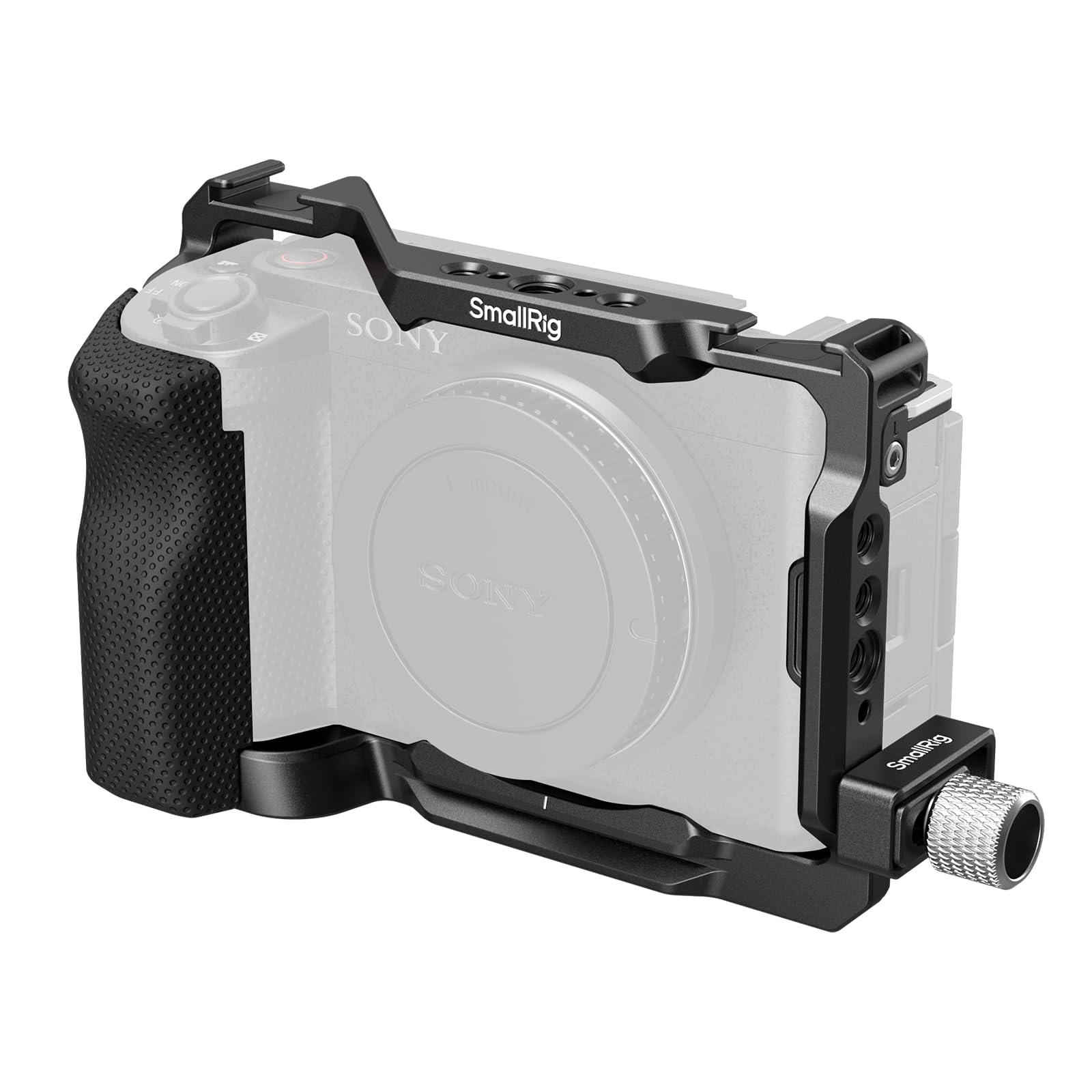 SmallRig ZV-E1 Cage Kit with Silicone Grip and Cable Clamp for HDMI, Full Camera Cage Kit for Sony ZV-E1, Built-in Quick Release Plate for Arca-Type, Cold Shoe Mounts, for DJI Mic 2-4257B