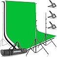 Neewer® 8.5ft X 10ft/2.6M X 3M Background Stand Support System with 6ft X 9ft/1.8M X 2.8M Backdrop(White,Black,Green) for Portrait,Product Photography and Video Shooting