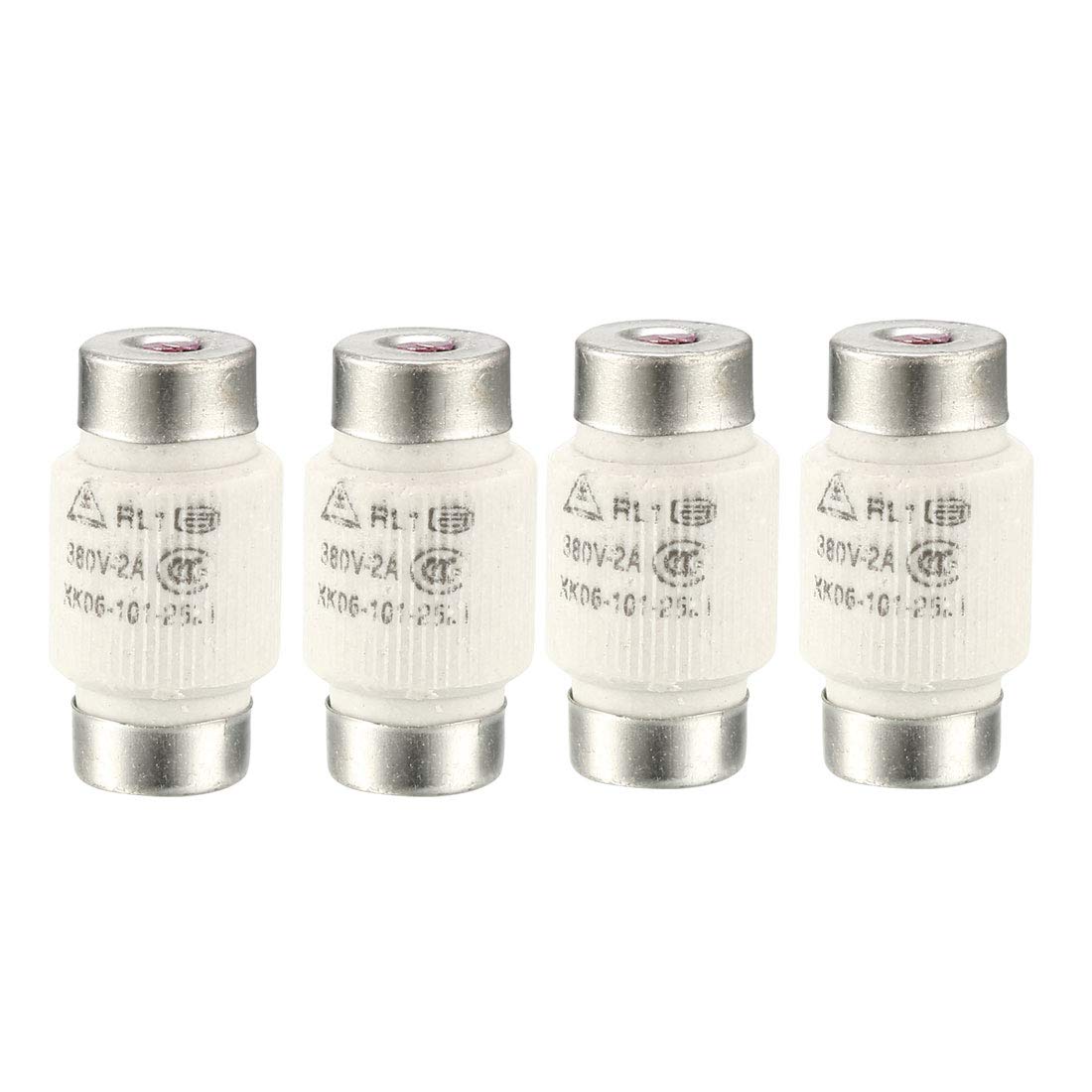 Sourcingmap AC 380V 2A 32 x 16.5mm Screw Base Type Fuse Links RL1-15 4 Pcs