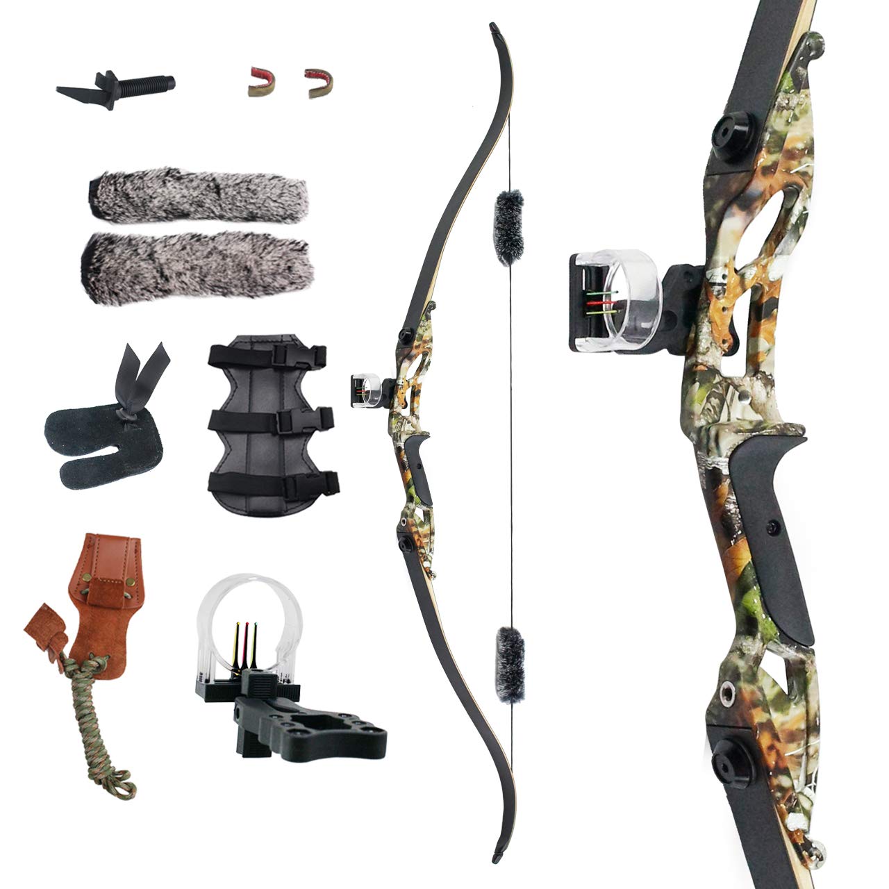 SinoArt 56" Recurve Bow with 30" Max Draw 30 35 40 45 50lb Draw Weight