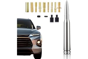 SEPROCHOO Chrome Antenna 50 Cal Car Truck Bullet Antenna Truck Accessories Universal Replacement for GMC Sierra 1500 Chevy Dodge Ram Silverado 1500 2500 3500 Ford F150 F250 F350 (Chrome)