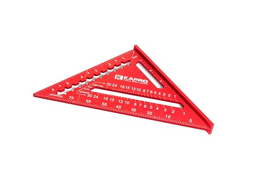 Kapro 446 High Definition Rafter Square - 12 Inch Anodized Aluminum, Laser Etched With Protractor & Conversion Table - View #2
