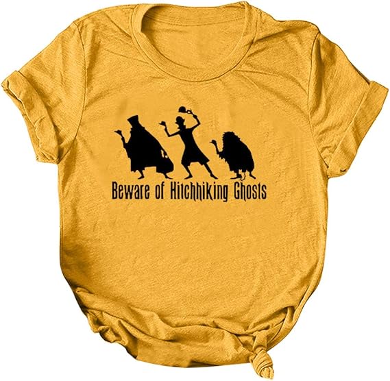 Amazon シャツ レディース Liqiuxiang ハロウィン 可愛いプリント トップス シンプル ゆったり カジュアル 大きいサイズ 半袖服 快適 ラウンドネック おもしろデザイン おしゃれ 仮装 Halloween Costume パーティー 普段着 演出 デート Tシャツ カットソー 通販