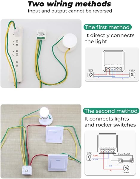 BAHER 10A Mini WiFi Smart Switch Tuya Remote WiFi Switch Mdulo para Domtica Inteligente Funcin de Temporizador Control de Voz Funciona con Alexa Google Home
