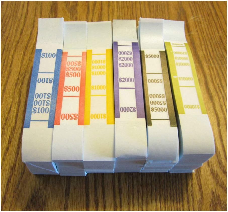 600 SELF Sealing Currency Straps Money Bill Bands Strap