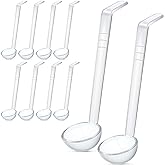 Tioncy 10 Pcs 1 oz Small Ladle 7.1 Inches Long Handle Serving Spoon, Clear | Reusable Plastic Material, For Sauce Soup Dressing Gravy Punch, Ideal for Party Banquets Catering Events, Comfortable Grip
