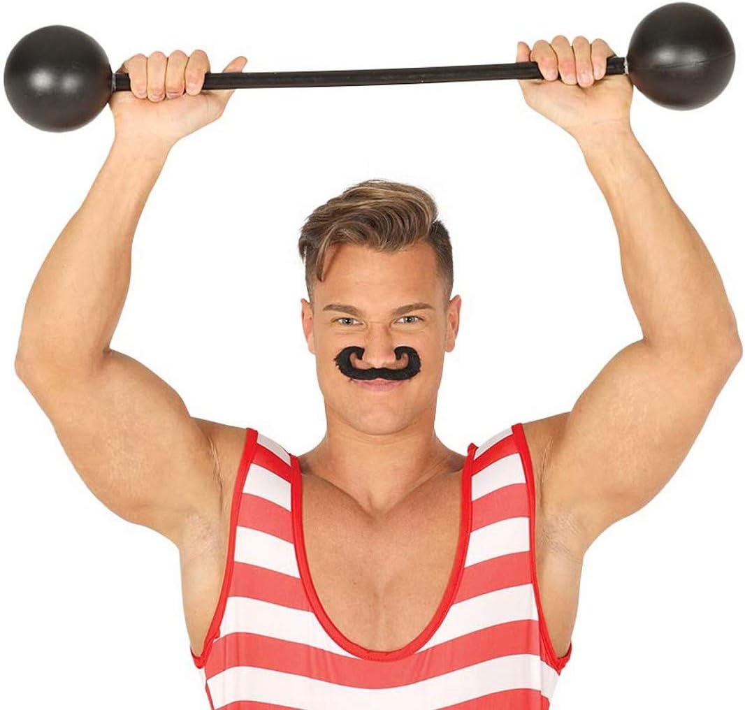 Amakando Funny Weightlifter Dumbbell as Party Favour / Black 75cm / Unusual Barbell Bar Circus / Best suited for Theme Nights & Fancy Dress Parties