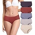 BAMBOO COOL Womens Underwear, Soft Brief Moisture Wicking Panties for Women Mid Waist, 5-Pack