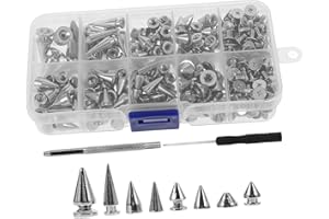 Cabilock Alloy Clothing Studs Punk Craft Studs Kit 8 Conical Spikes for DIY Projects Fashion Decor