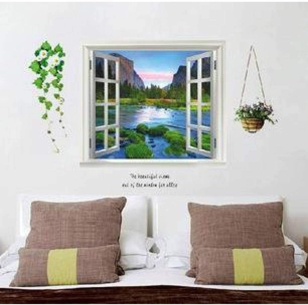 WSXEDC 3D Landscape Tree River Forest Wall Stickers Nature Posters