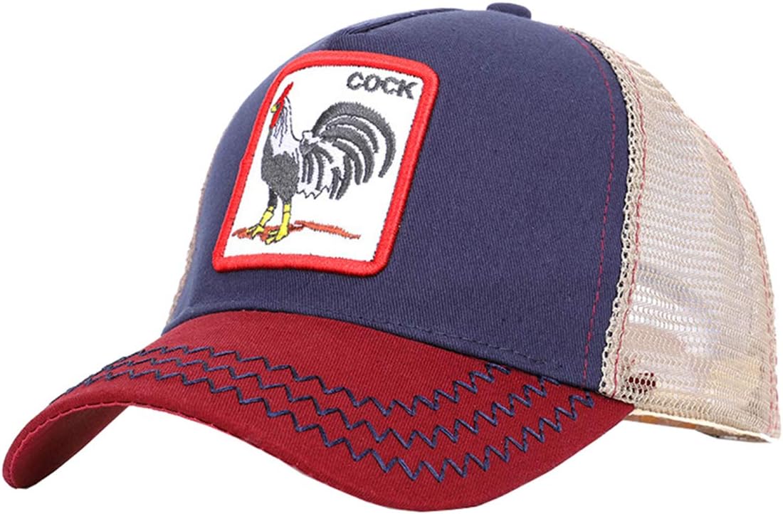 Cock-Trucker Animal Hats Mesh Unisex Embroidered Snapback Adjustable