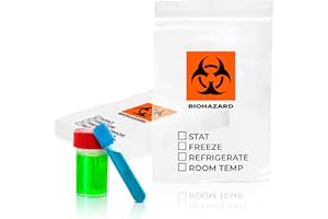 PUREVACY Biohazard Specimen Bags, 6 x 9 Inch. Pack of 100 Clear Zipper Specimen Bags. 3 Wall Polyethylene Specimen Bag. 2 Mils Specimen Biohazard Bag. Biohazard Transport Bag. Biohazard Plastic Bags