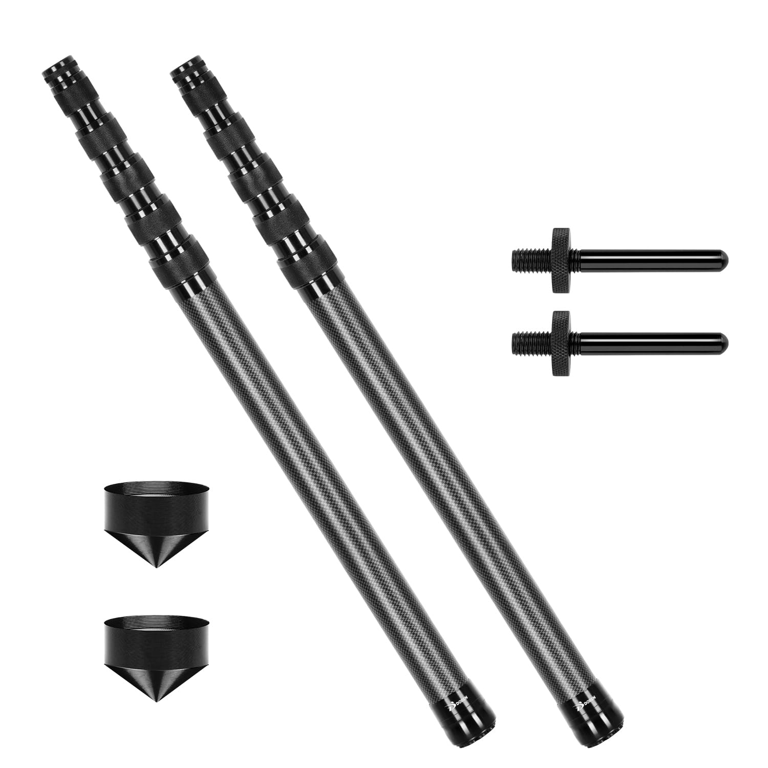 DOBEN Telescopic Tarp Poles Set of 2, Carbon Fiber Telescopic Tent Pole 2.4m Height Adjustable(58-240cm), Lightweight Portable Super Tough Tarp Pole for Tent Fly, Camping, Shelter, Awning
