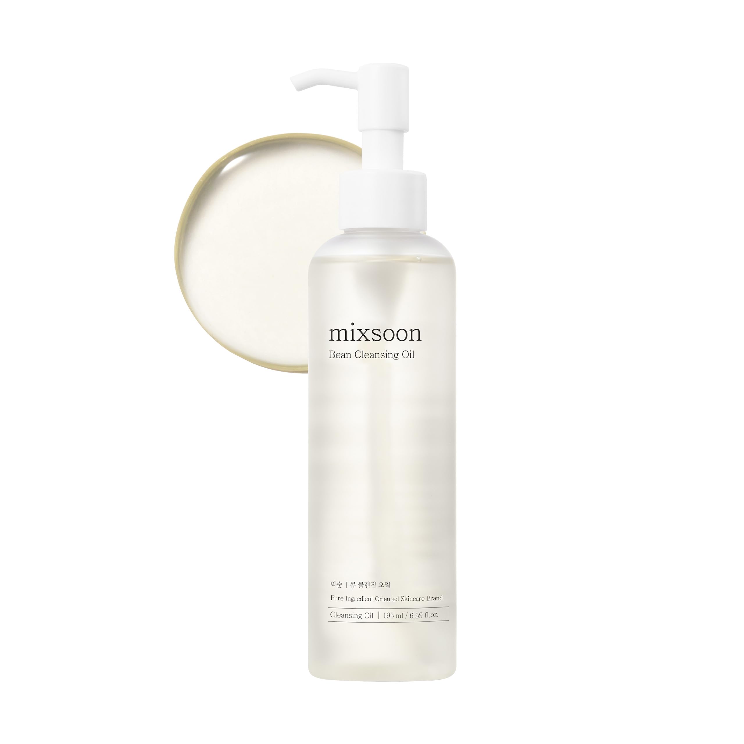 mixsoon Bean Cleansing Oil - Sebum-Melting & Pore-Clearing Makeup Remover with Fermented Soybean, Hydrating Vegan Oil for Blackhead Care & Luminous Skin, 195ml