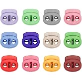HEALLILY Plastic Spring Fastener Cord Lock Toggle Stopper Buttons Slider for DIY Drawstrings Paracord 25pcs (random Color)