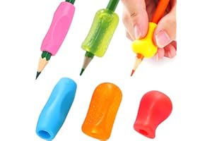 OSteed 21 Pcs Pencil Grips for Handwriting Correction, 3 Styles Pencil Grippers for Kids and Adults Writing Aid, Ergonomic Pen Holders for Toddlers Writing Practice Tools, Assorted Colors