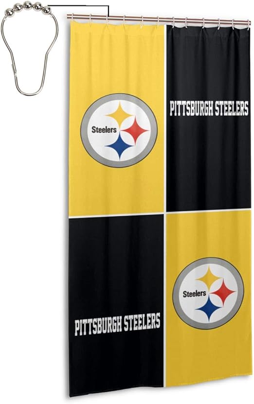 Amazon Com Xihe Fashion Shower Curtain Fabric 36 X 72 60 X 72 Inch For Bathroom Decor Set Water Resistant Shower Curtain With Hooks And Durable Easy To Install Pittsburgh Steelers Home Kitchen