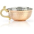 JAIRESTONE Copper Shaving Bowl and Cup - Turkish Hand Hammered Shaving Bowl - Safety Razor and Brush Holder - Traditional Shaving Cup - Lather Bowl for Shaving - Barbers Shop Utensil