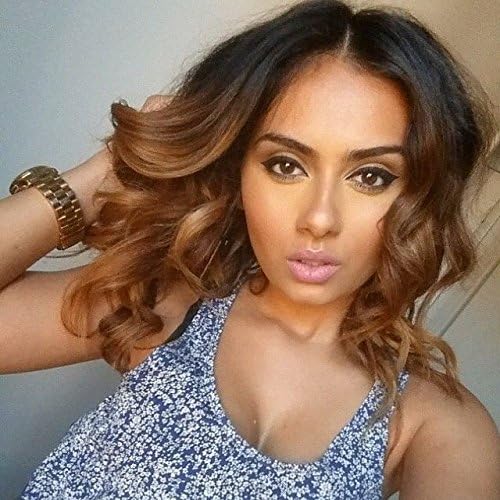 Lwigs Pre Plucked Human Hair Ombre Brown 360 Lace Frontal Wig Body Wave Human Hair Lace Front Wigs with Baby Hair All Around 12inch