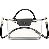 FALAN MULE Clear Crossbody Bag Stadium Approved Leather Purse Bag for Concerts Sports Festivals