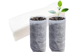 Belit 50 Pcs 10.2" H Deep Nursery Grow Bags, Non-Woven Plants Pots Container for Starting Rooted Plants Vegetable, Flower, Seedling Tree