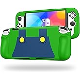 KENOBEE Silicone Case Compatible with Nintendo Switch OLED Model 2021, Soft Lightweight Ergonomic Grip Protective Cover with Shock-Absorption & Anti-Scratch Design for Switch OLED 7.0", Green